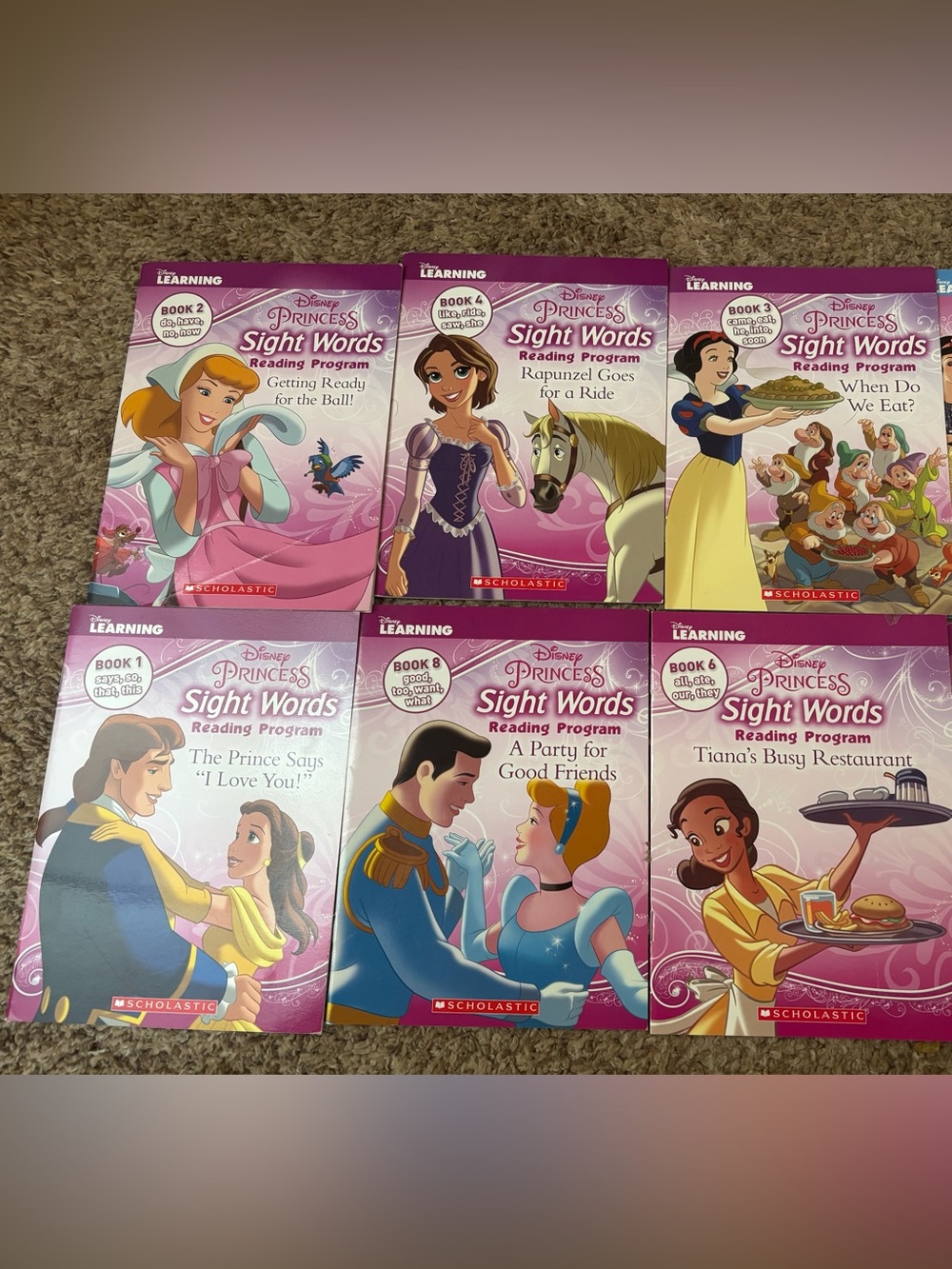 Disney Princess Sight Words Reading Program - Pink & Lavender Covers